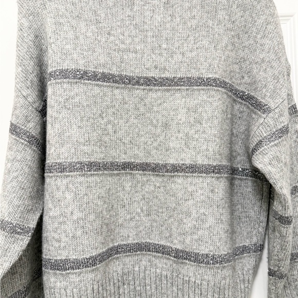 Sonoma Goods for Life Gray Sequin Striped Crewneck Sweater - Picture 4 of 8